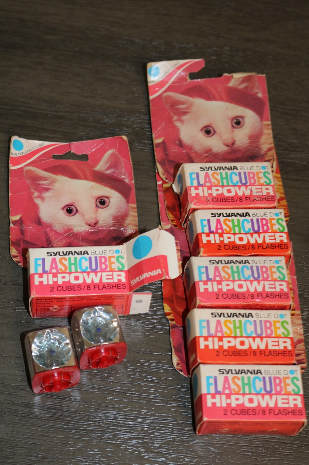 Sylvania Blue Dot Hi-Powered FlashCubes 6 Packs of 2 cubes per pack NOS