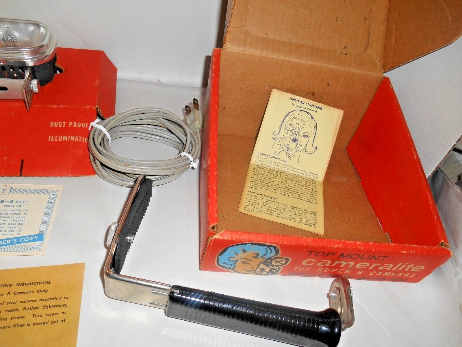Camerlite Top Mount for Super 8 Cameras in Original Box / Papers VTG GE Acme