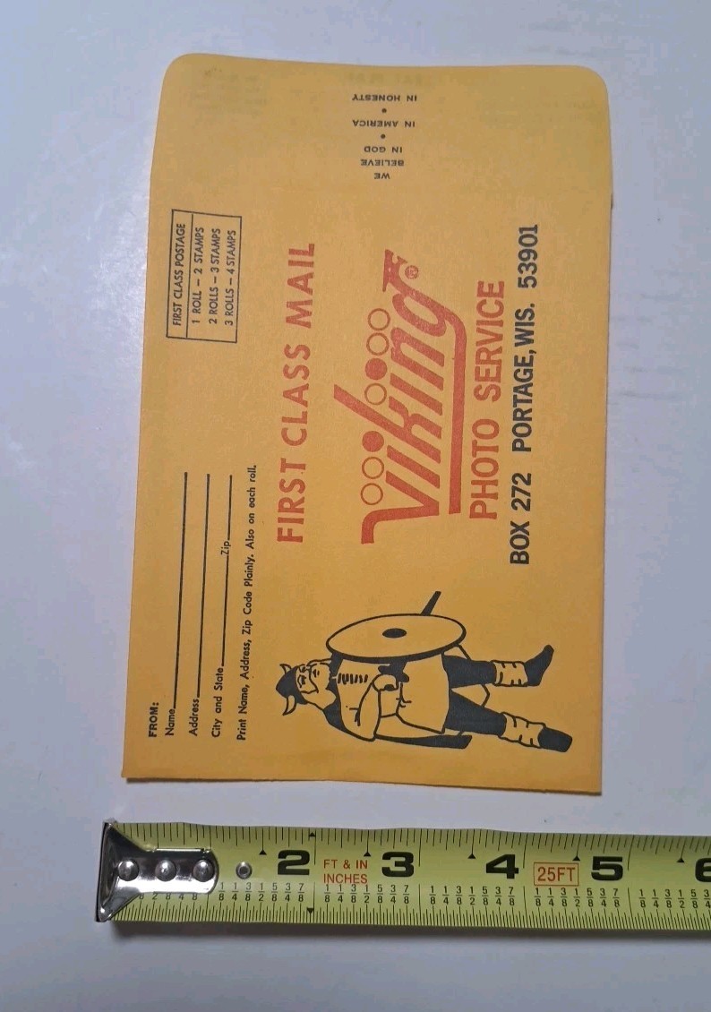 Vintage 1960s Viking Photo Service Film Processing Mailer Lot of 4