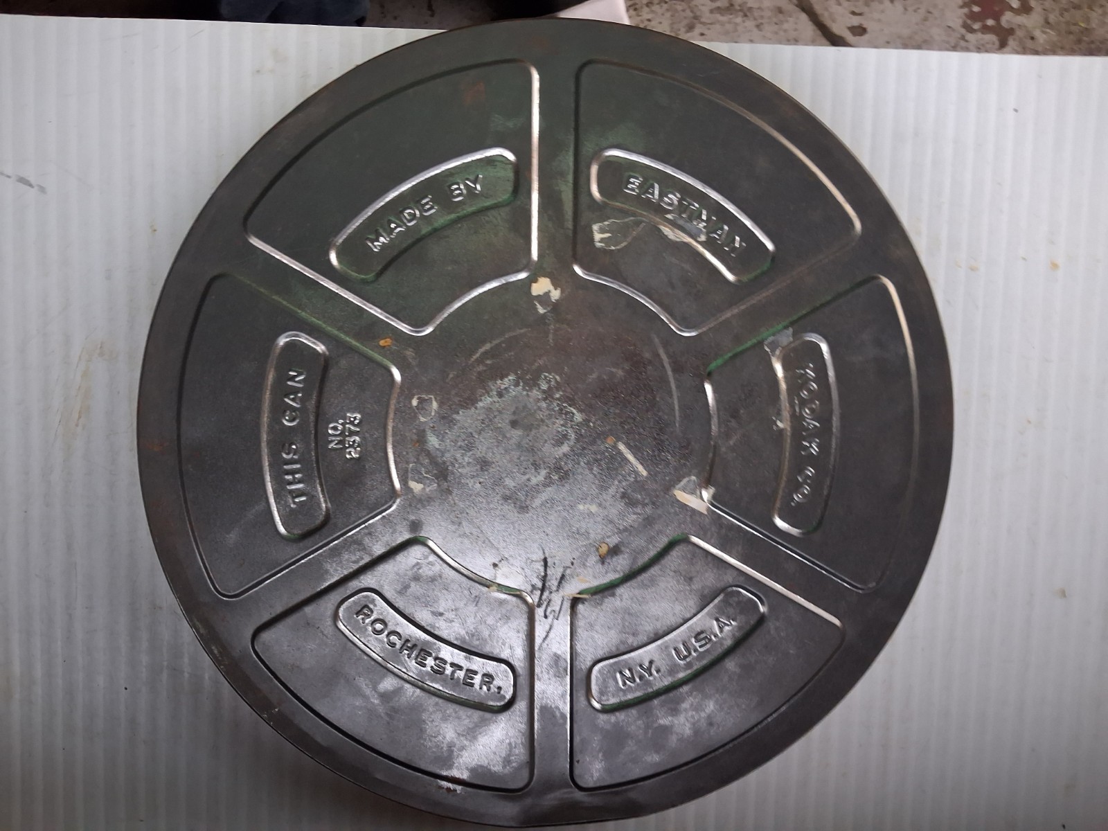 Vintage Large 15” EASTMAN KODAK CO. NO. 2373 Metal Film Reel Tin Canister