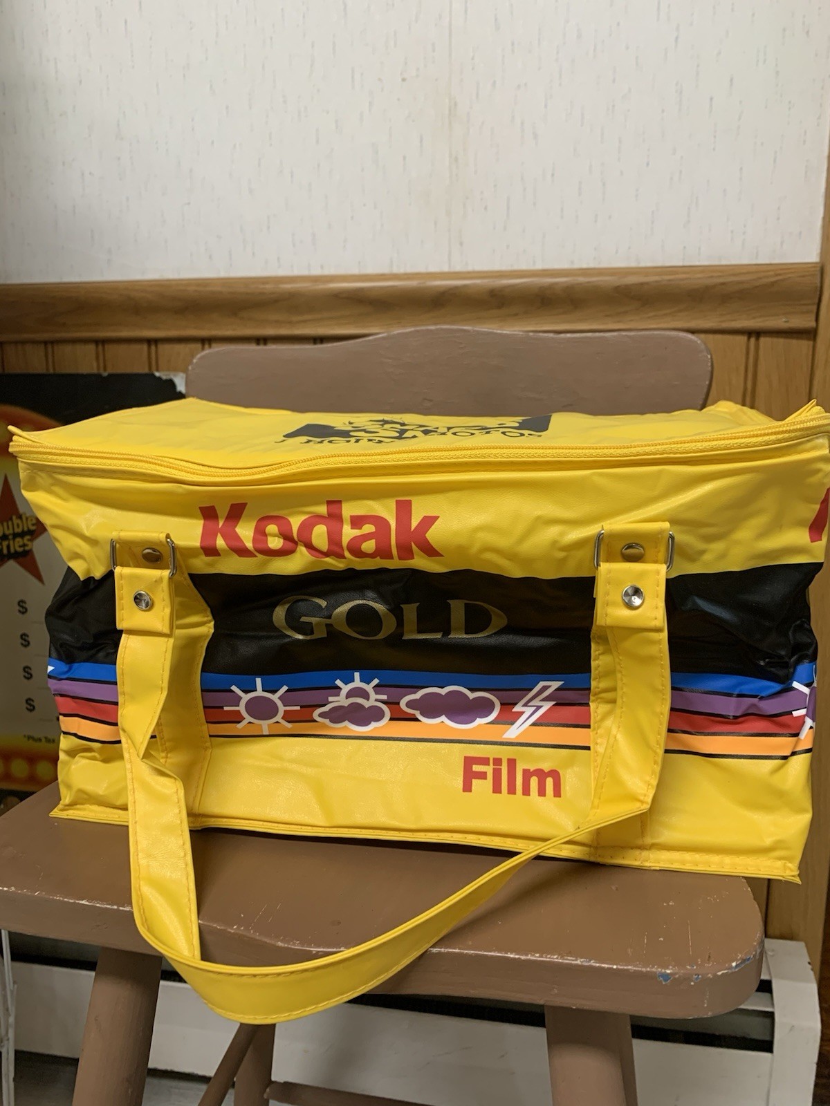 Kodak Yellow VTG Advertising Cooler Bag Gold Film Snappy Snaps 1h Photos 1980s