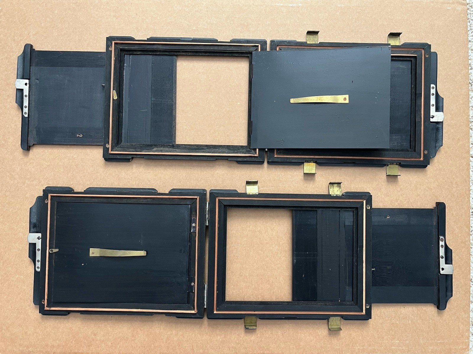 Two Black Vintage Wooden Film Plate Holder