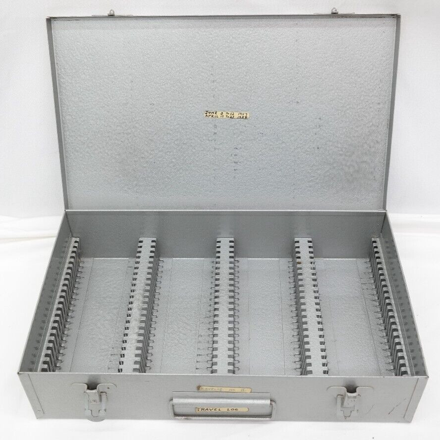 Vintage Metal 35mm Photo Slide Storage Case 13″ x 7.5″ TF