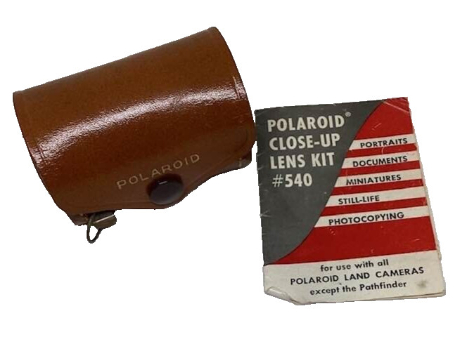 Polaroid Leather Case 309 Flash Gun 202 Close Up Lens 540 Sylvania Bulbs Lot VTG