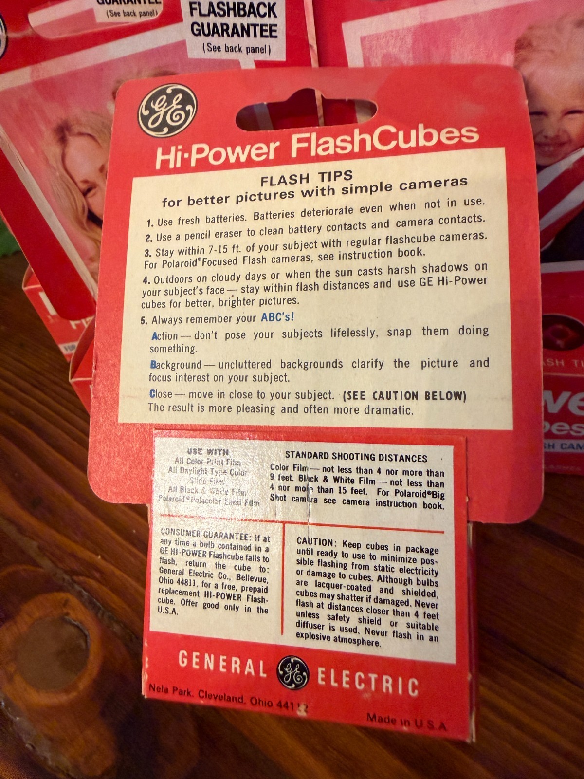 Lot of 6 Vintage GE Hi-Power FlashCubes Unused Polaroid Camera Flash Cubes