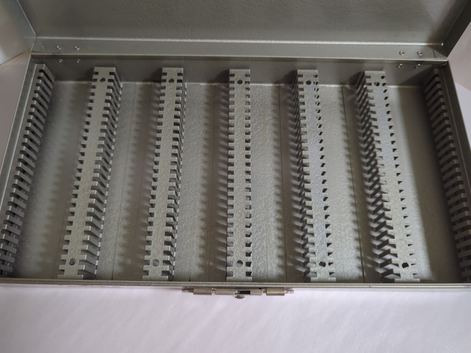 Vintage Tower 35mm Slide Film Metal File Storage Box Case 14½ x 7½ x 2″