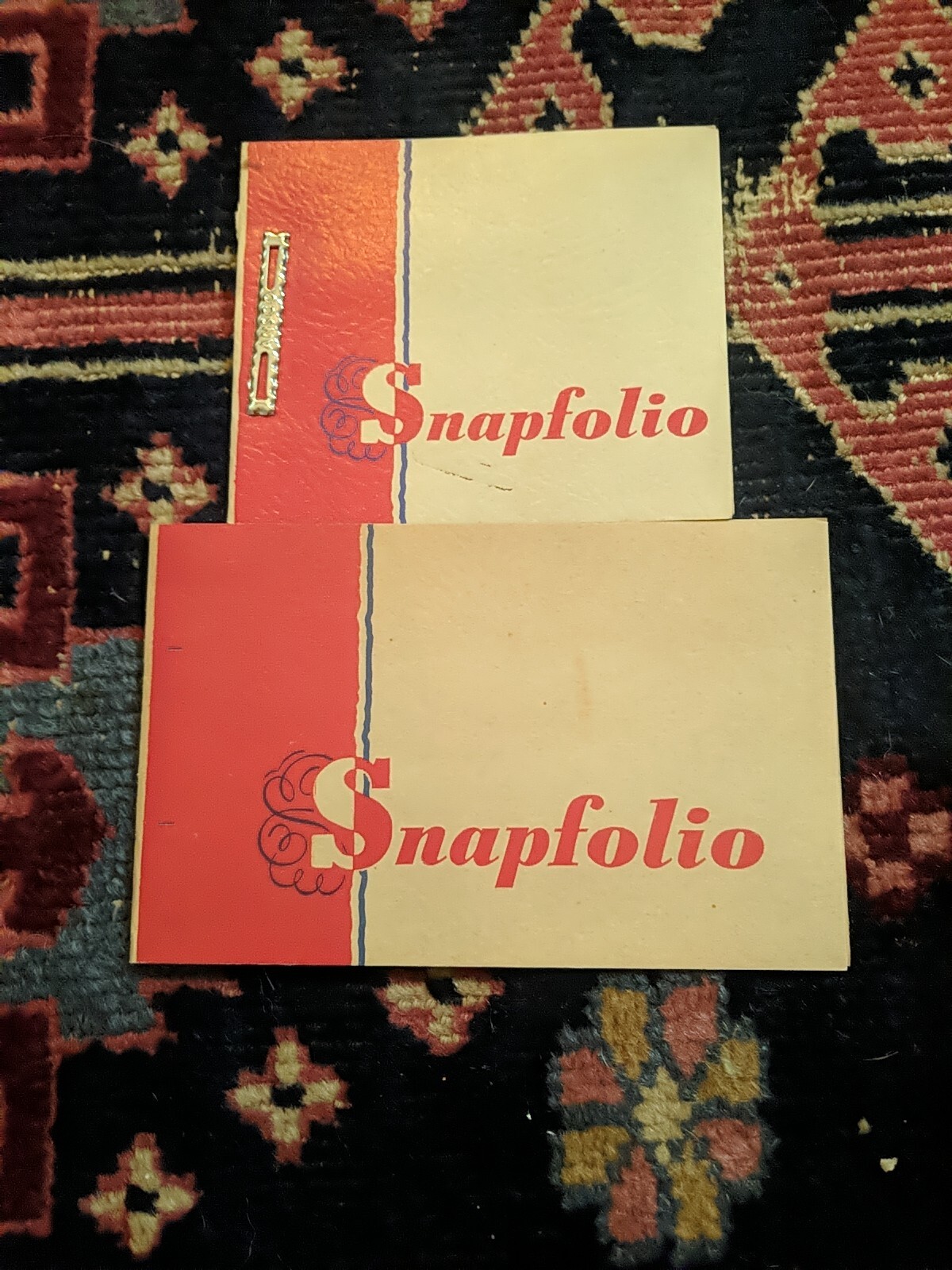 PAIR LOT 2 SNAPFOLIO PHOTO HOLDER CAMERA RARE VTG