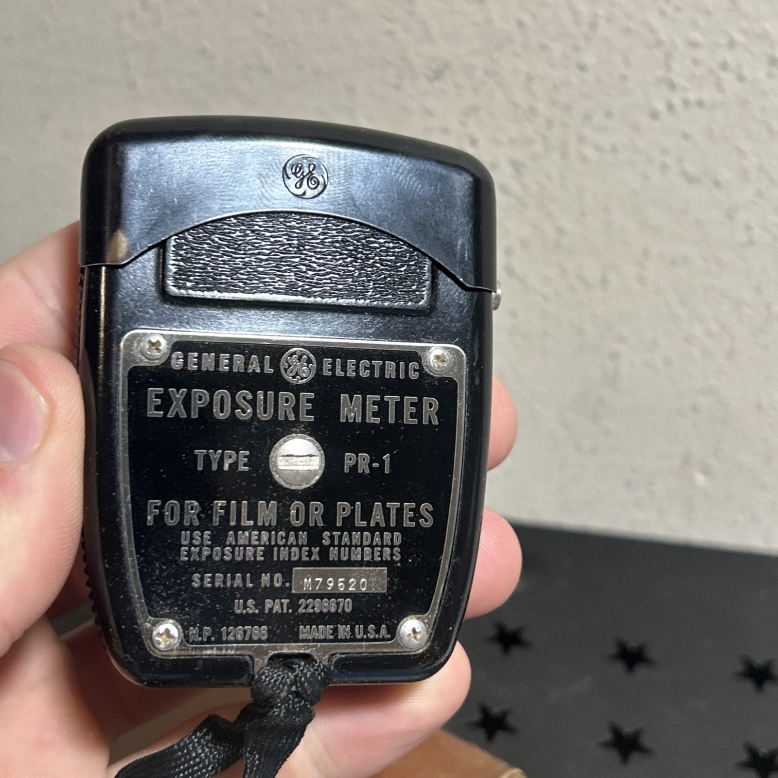 Vintage GE exposure meter type pr-1 with brown leather case