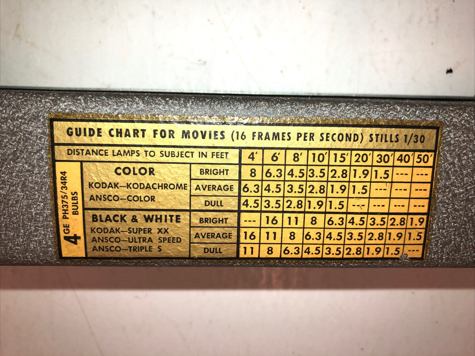 Vintage COMPACT-O-LITE Movie Photography Light Bar With Metal Case Working