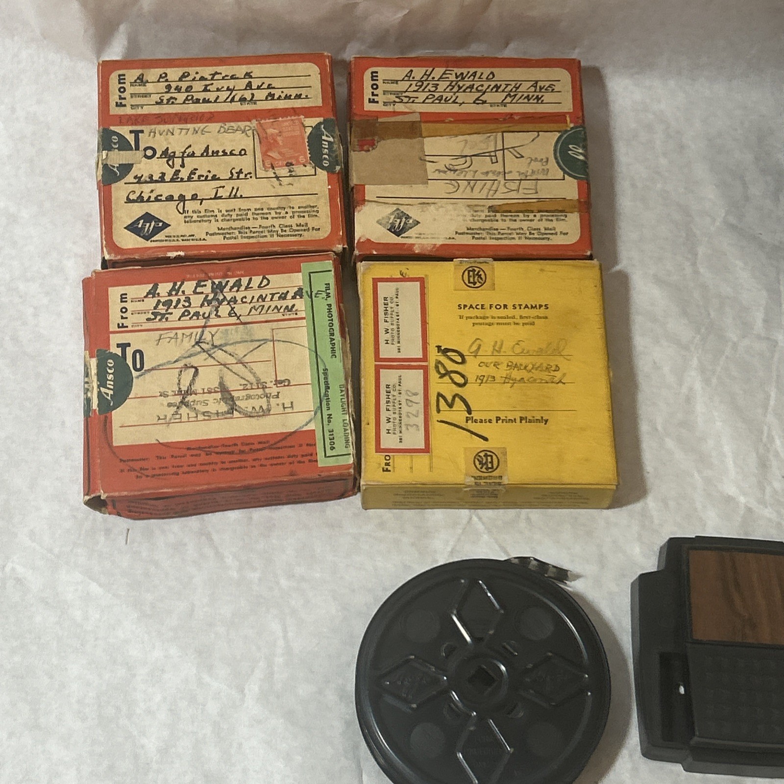 Vintage Lot Of 5 Agfa 16mm Reversible Cine-Film Reels With Boxes, Bear Hunting