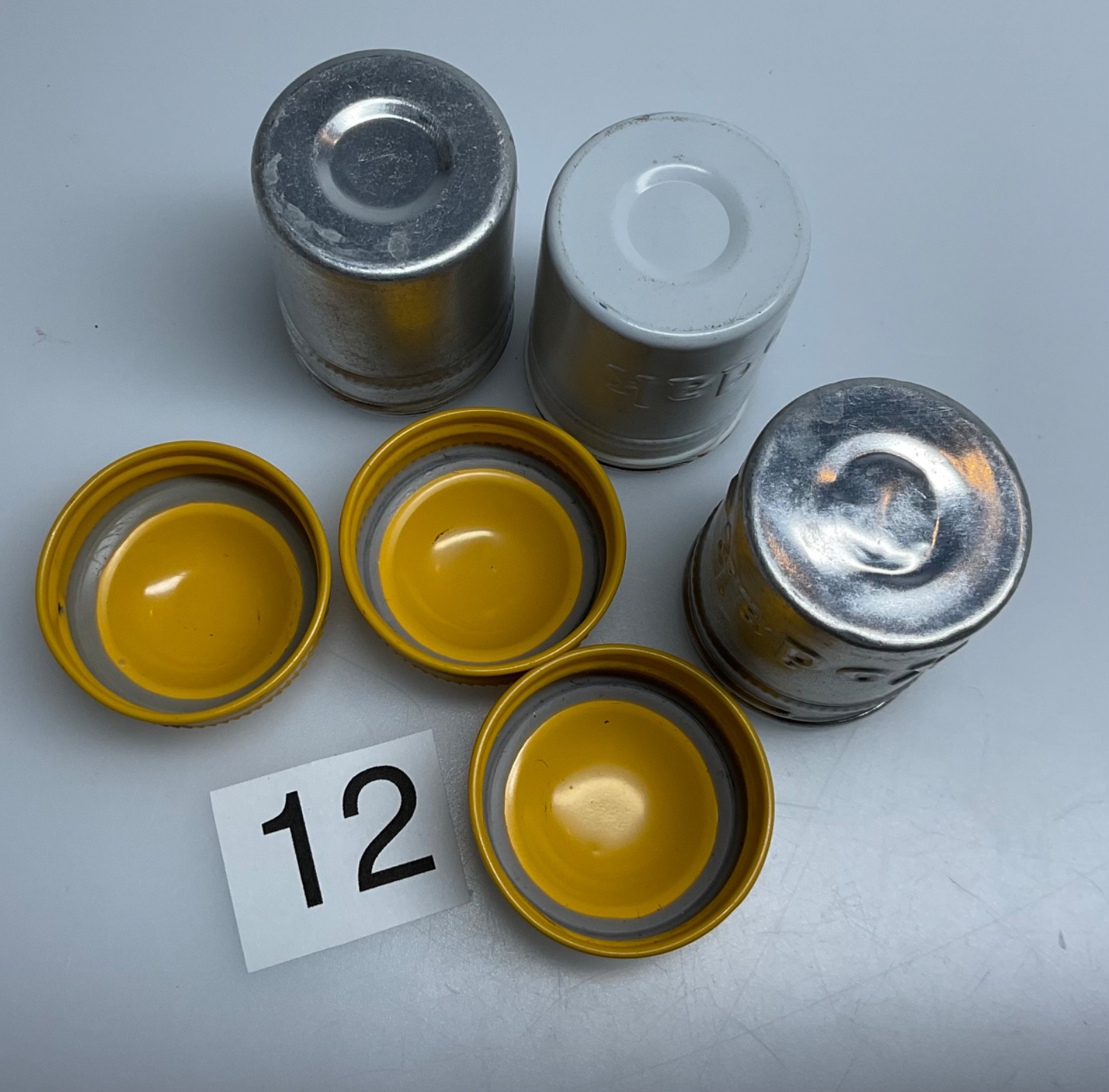 3 VTG Lot Kodak 35mm Film Roll Embossed Container Metal Tin Can Canister yellow