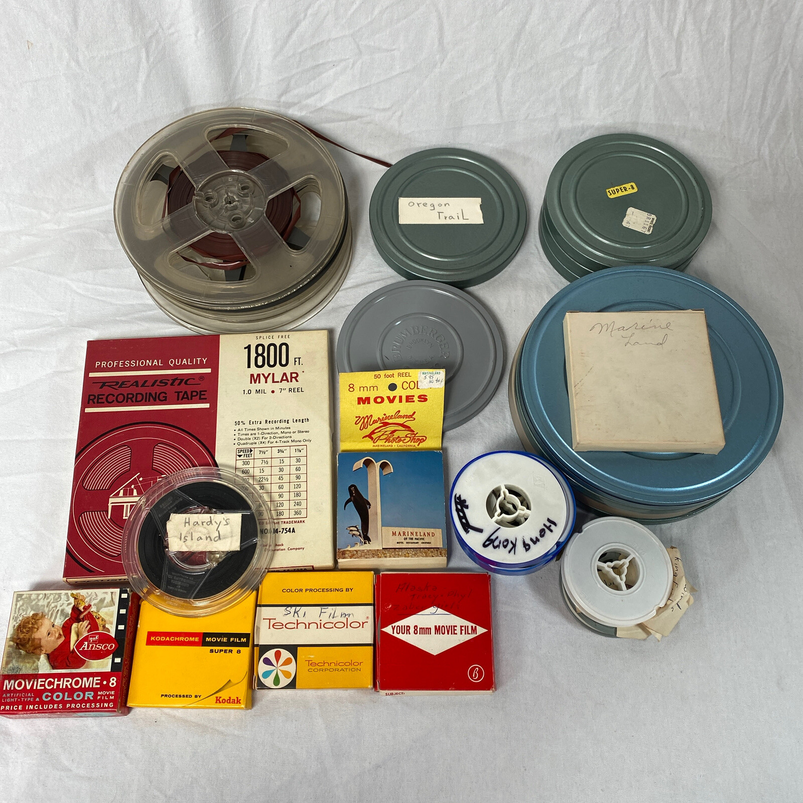 29 Vintage 8mm Super 8 Reels & Film Cans Ski Alaska Island Expedition Home