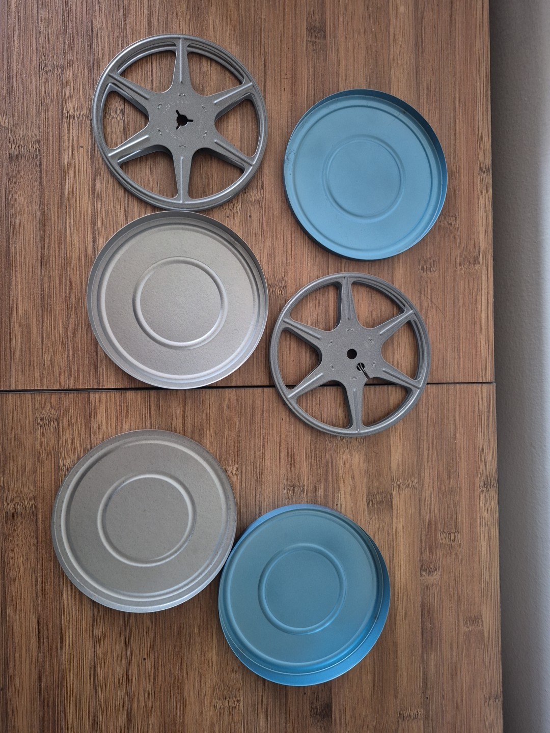 Vintage One 8mm 200 Ft 5 Inches Metal Movie Reels with Metal Case