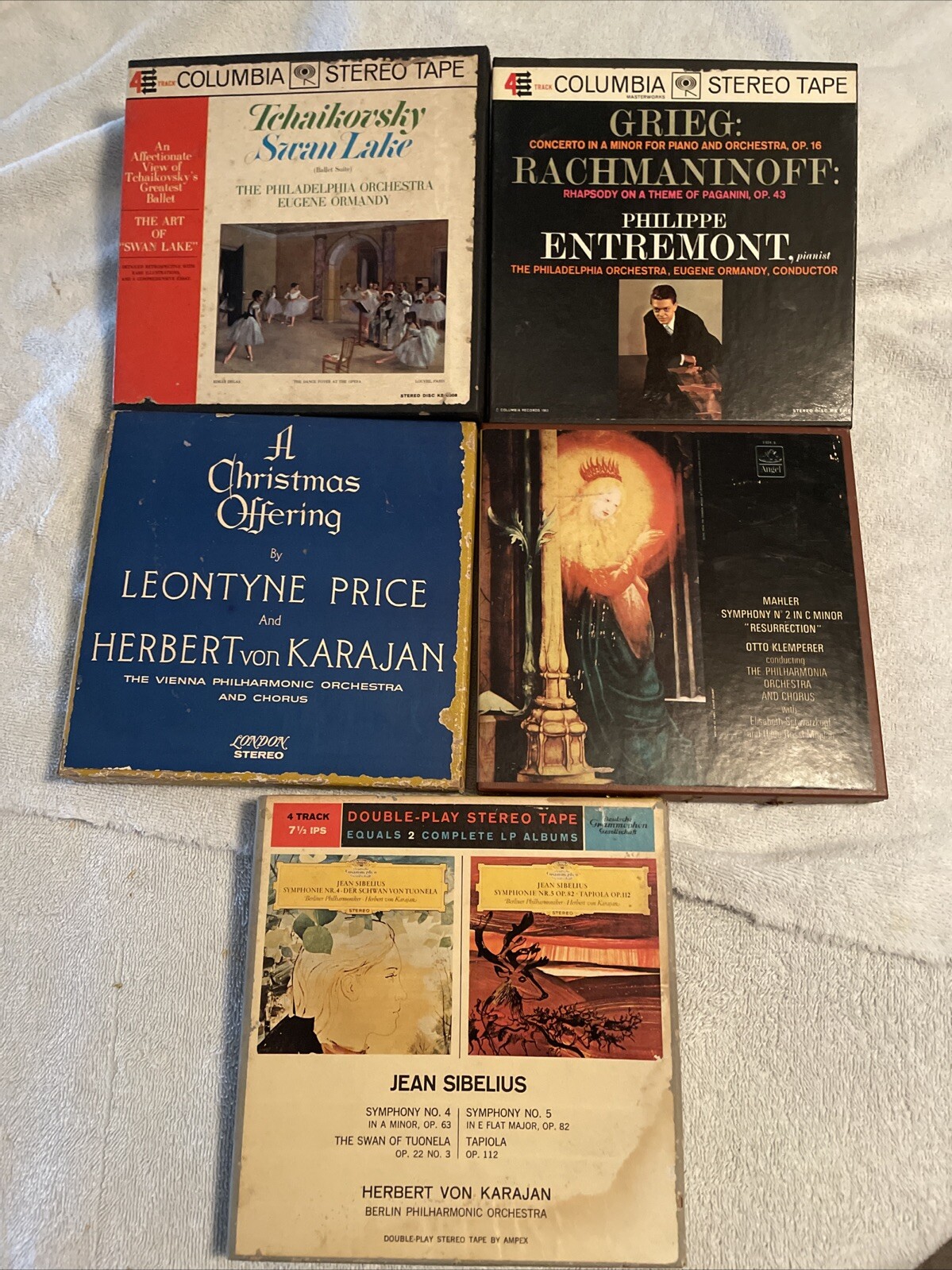 5 Vintage Empty Reel To Reel Cases Random Titles Great For Crafting Projects.