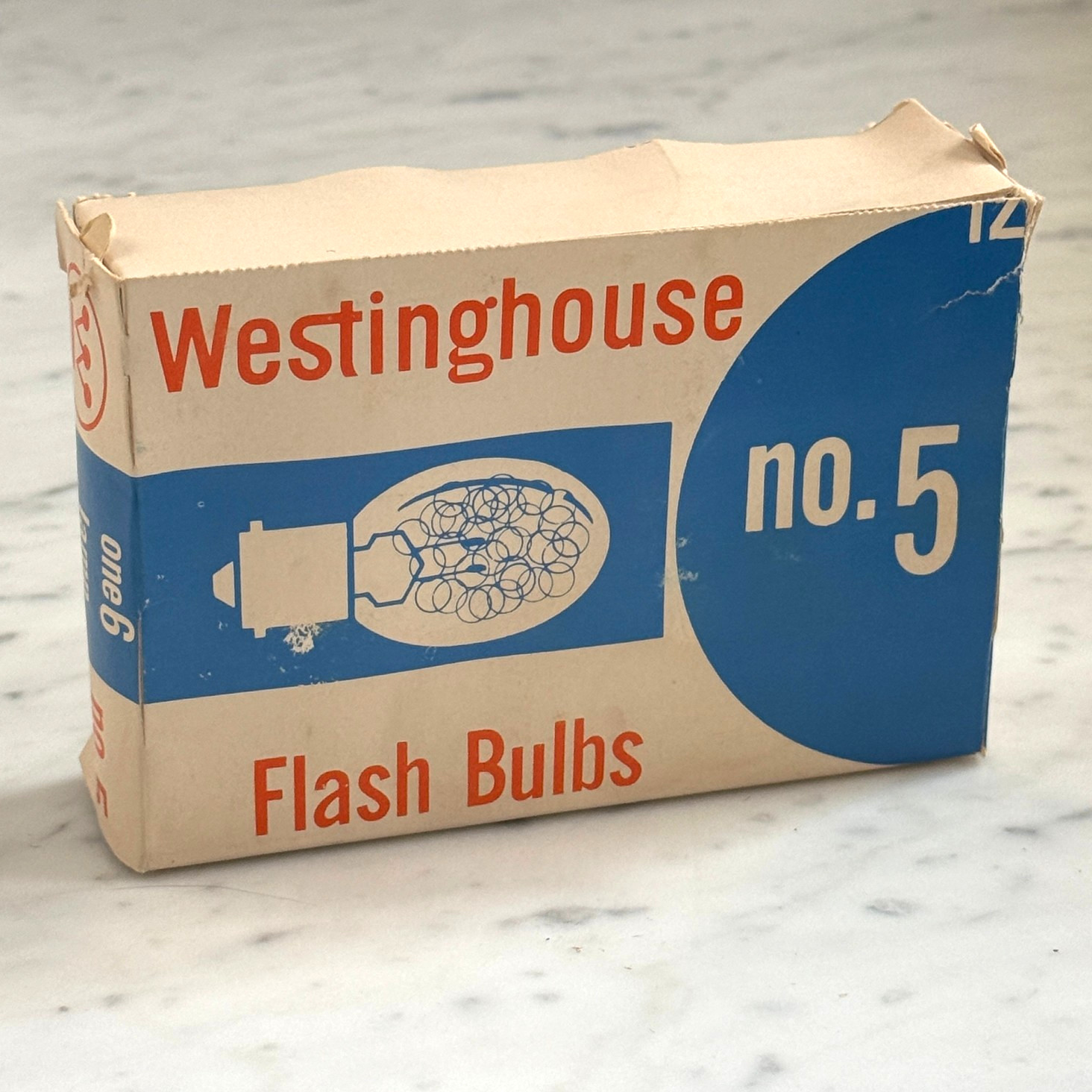 Vintage Westinghouse No. 5 Flash Bulbs (6) w/ Original Box – M5 Press 25