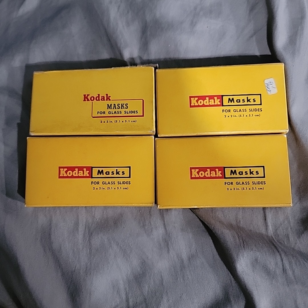 (4) Vtg Kodak Masks for Glass Slides 2 X 2 Inch (50pc X 135size) B355 24 x 36mm