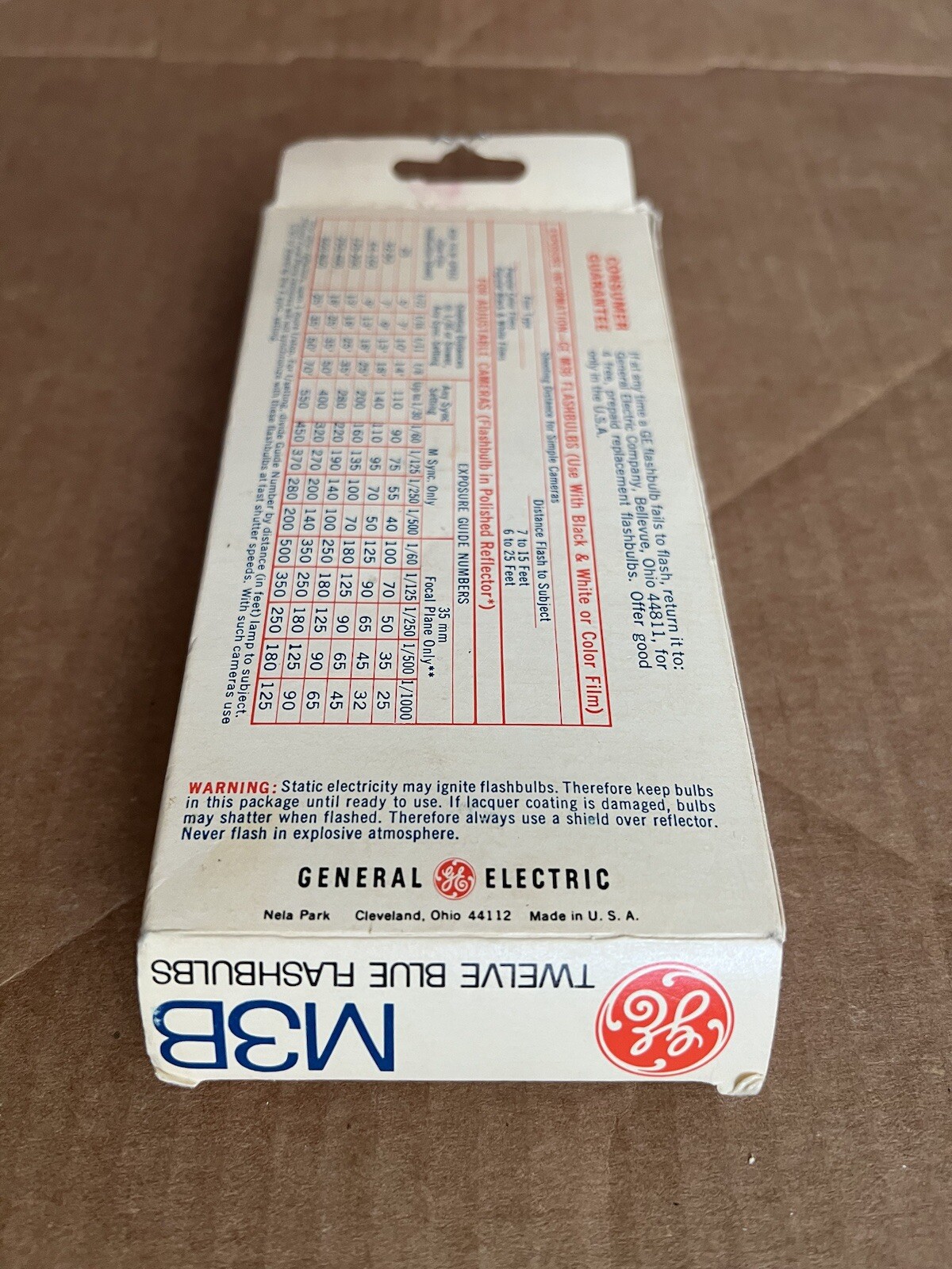 VTG GE M3B Flashbulbs 11 Bulbs Blue Original Box General Electric CG612-AK14