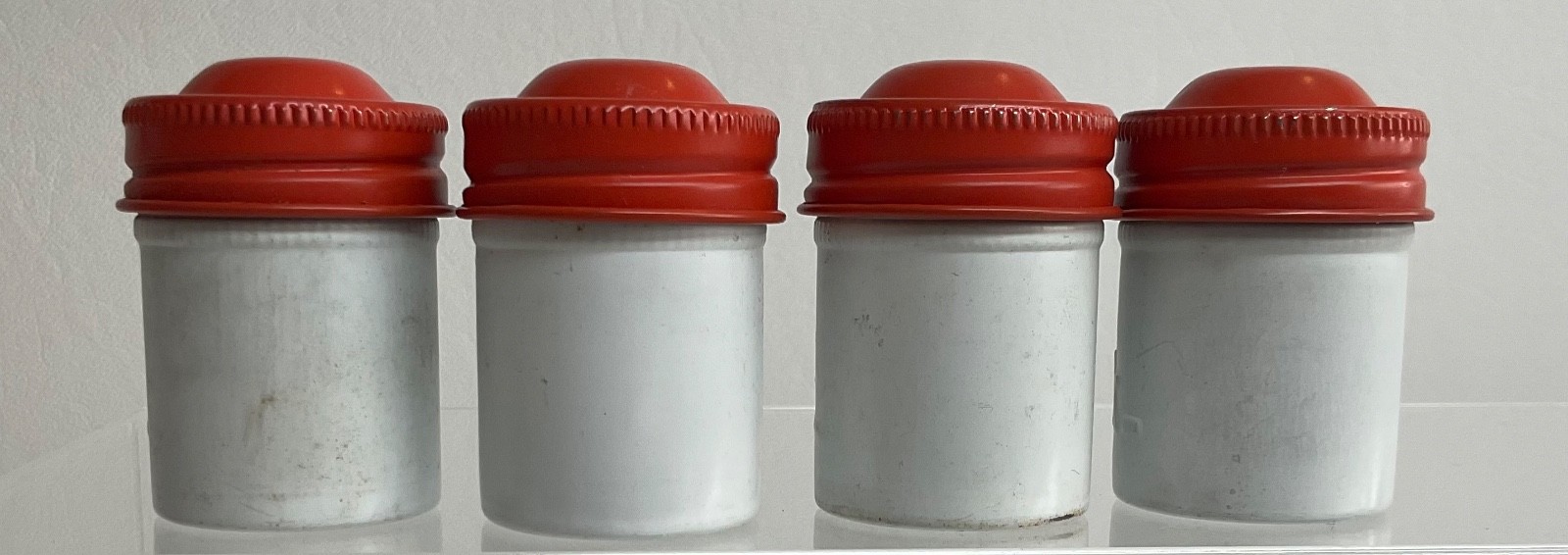 VTG Lot of 4 Kodak 35mm Film Roll Embossed Container Metal Tin Can Canister