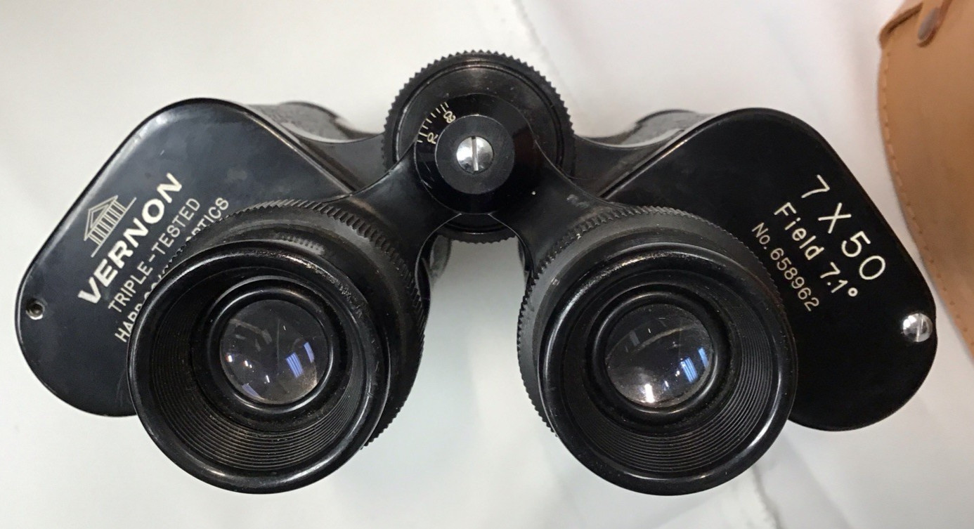 VINTAGE Vernon 7×50 Field 7.1deg Binoculars w/ Case No. 658962
