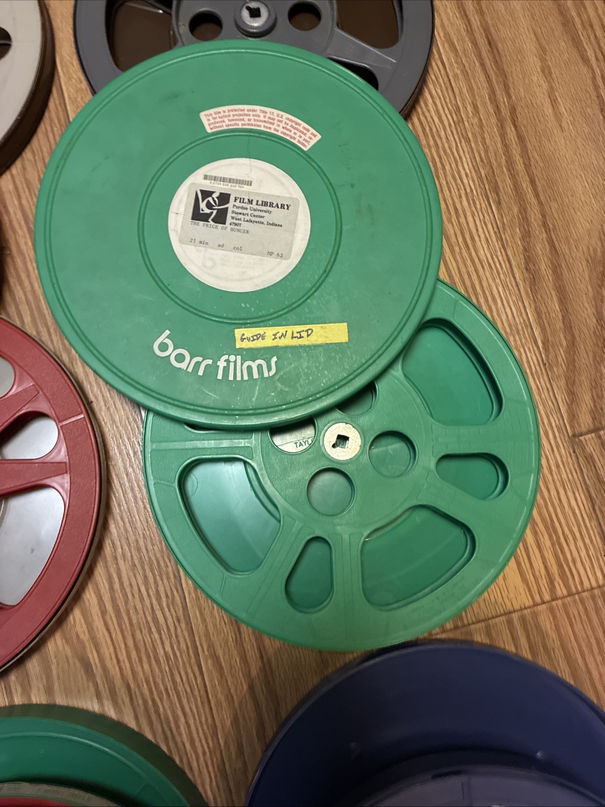 Lot Of 9 GOLDBERG BROS TAYLOREEL Empty Steel & Plastic 10.5 Film Reels & Cans