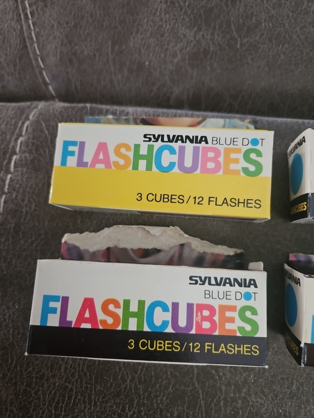 VINTAGE Sylvania Flash Cubes Blue Dot Pack of 3 4 Boxes 48 Flashes New Lot #1