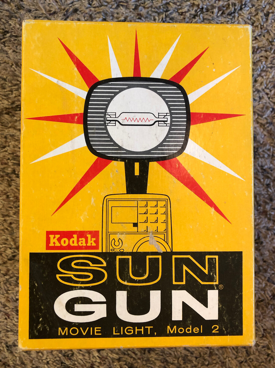 Vintage KODAK Sun Gun Movie Light-Model 2 -Original Box – Tested- Works great