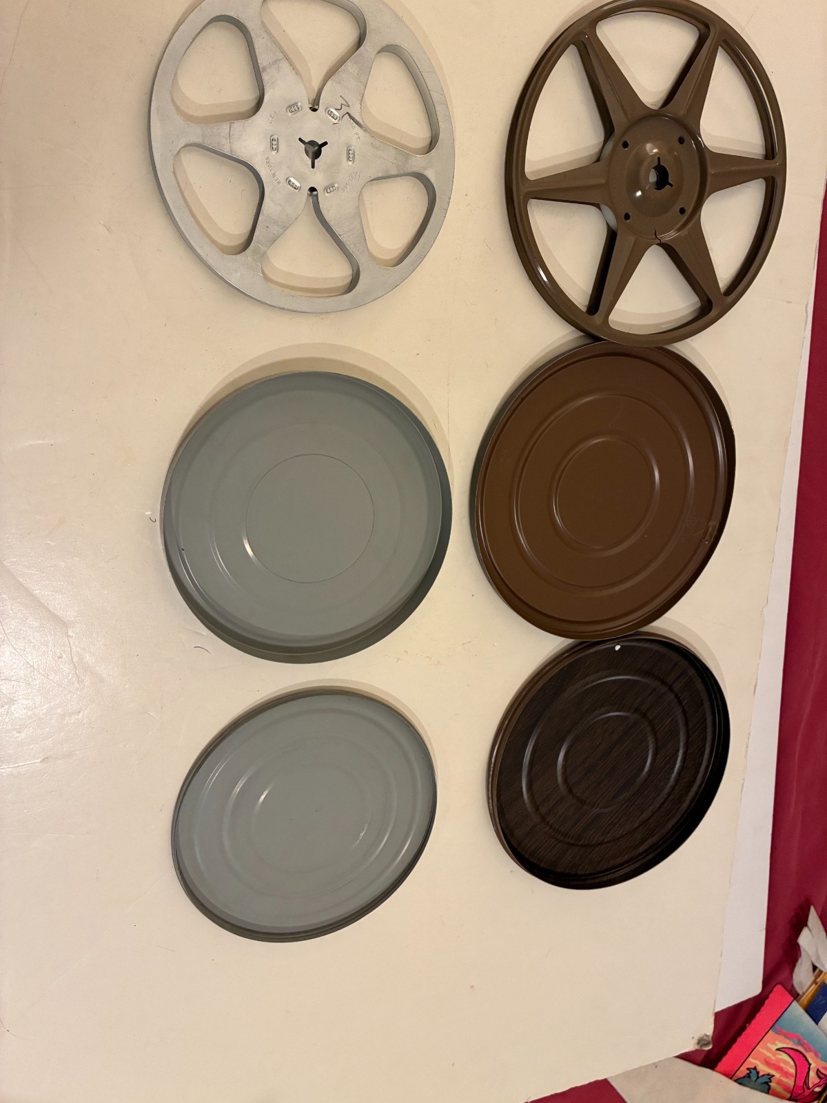 2 Super 8-300 ft and 400 ft Metal Movie Film Reels w/cases