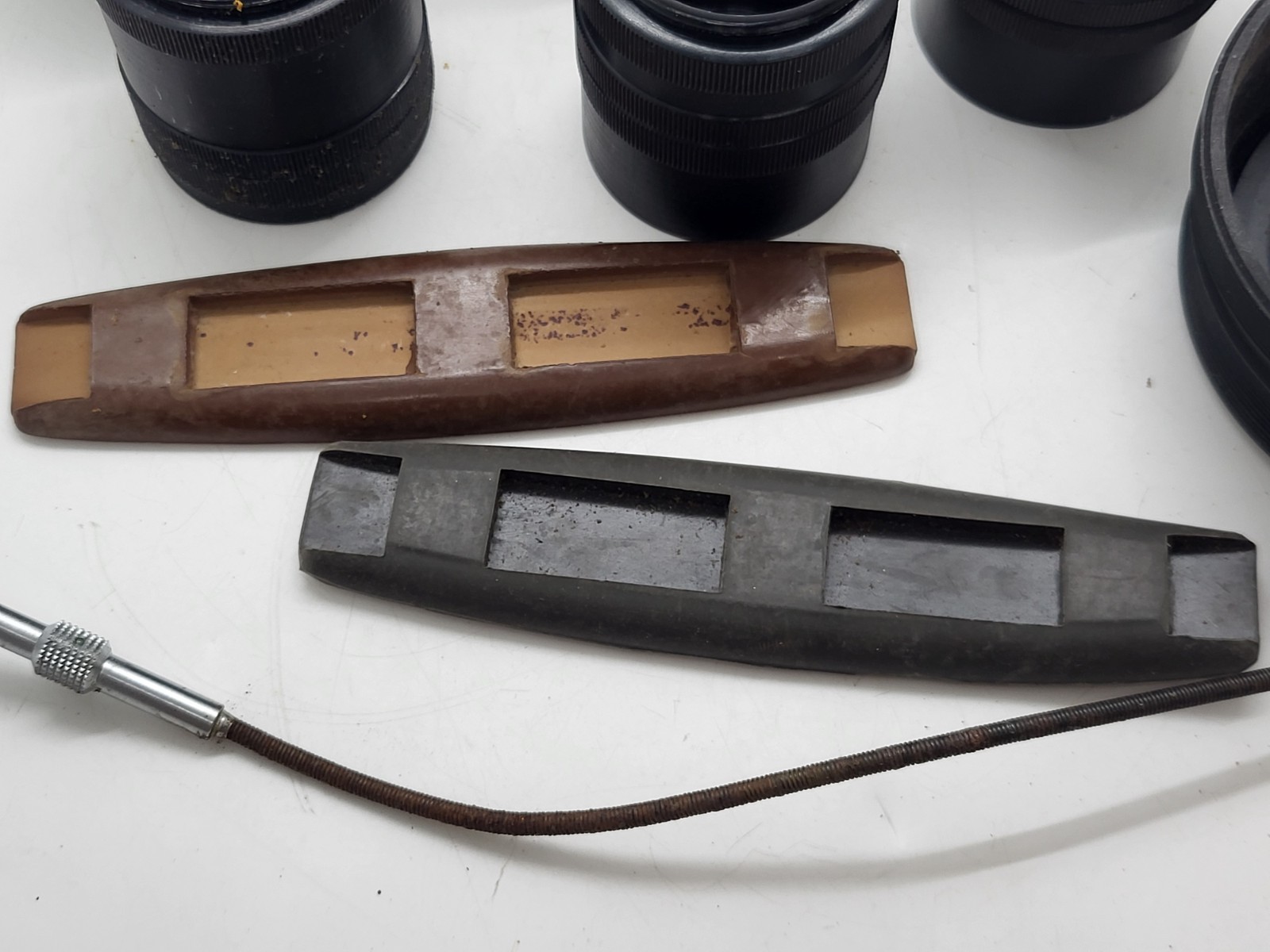 Vintage photography accessories: Extension rings shutter release cable lens hood