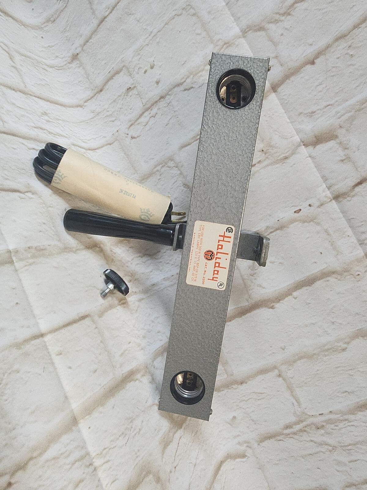 Holiday Brand Cat No. 2200 Electric Camera 2 Bulb Movie Light Bar * TESTED👍👍