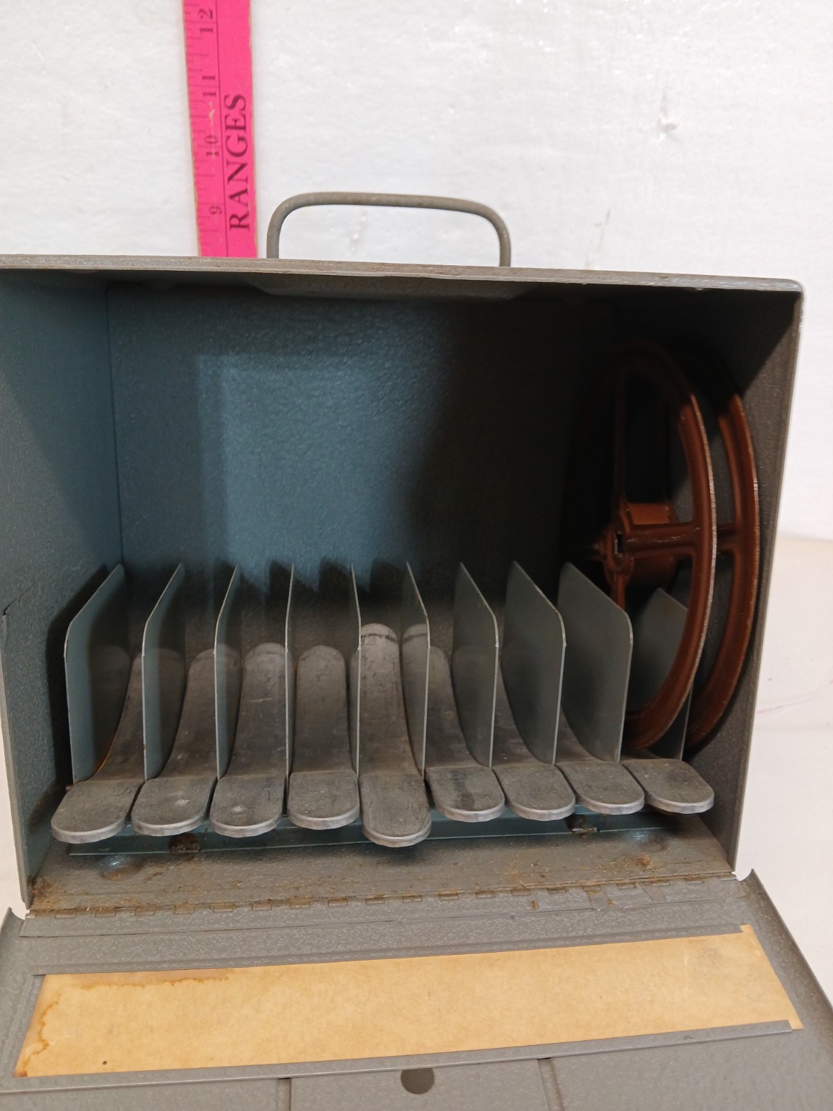Vintage Brumberger Metal 7″ Film Reel Storage Case 8mm 16mm
