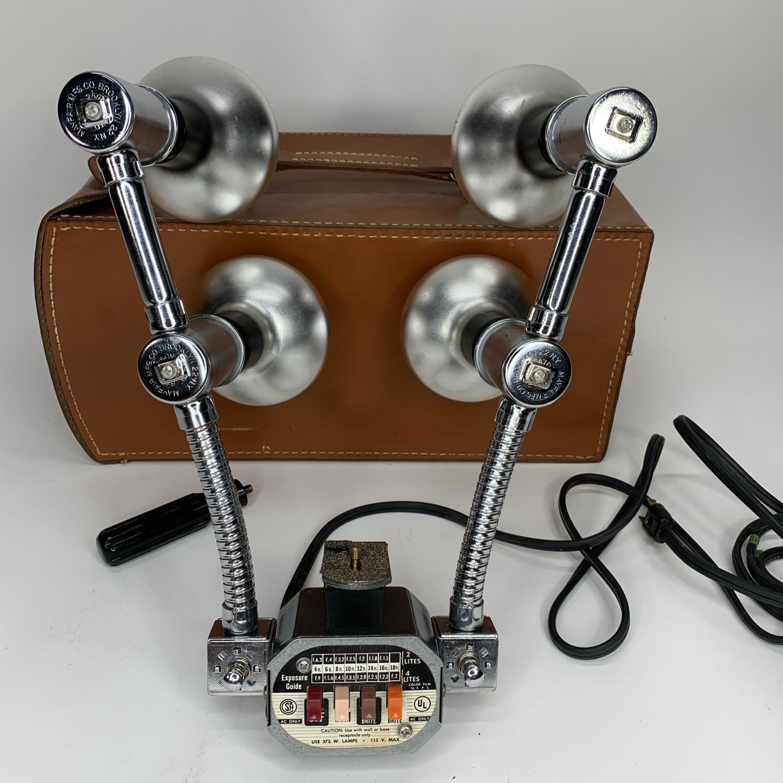 MAYFAIR FLEXMASTER Movie Camera Light With Vintage Working Handle STEAMPUNK Case