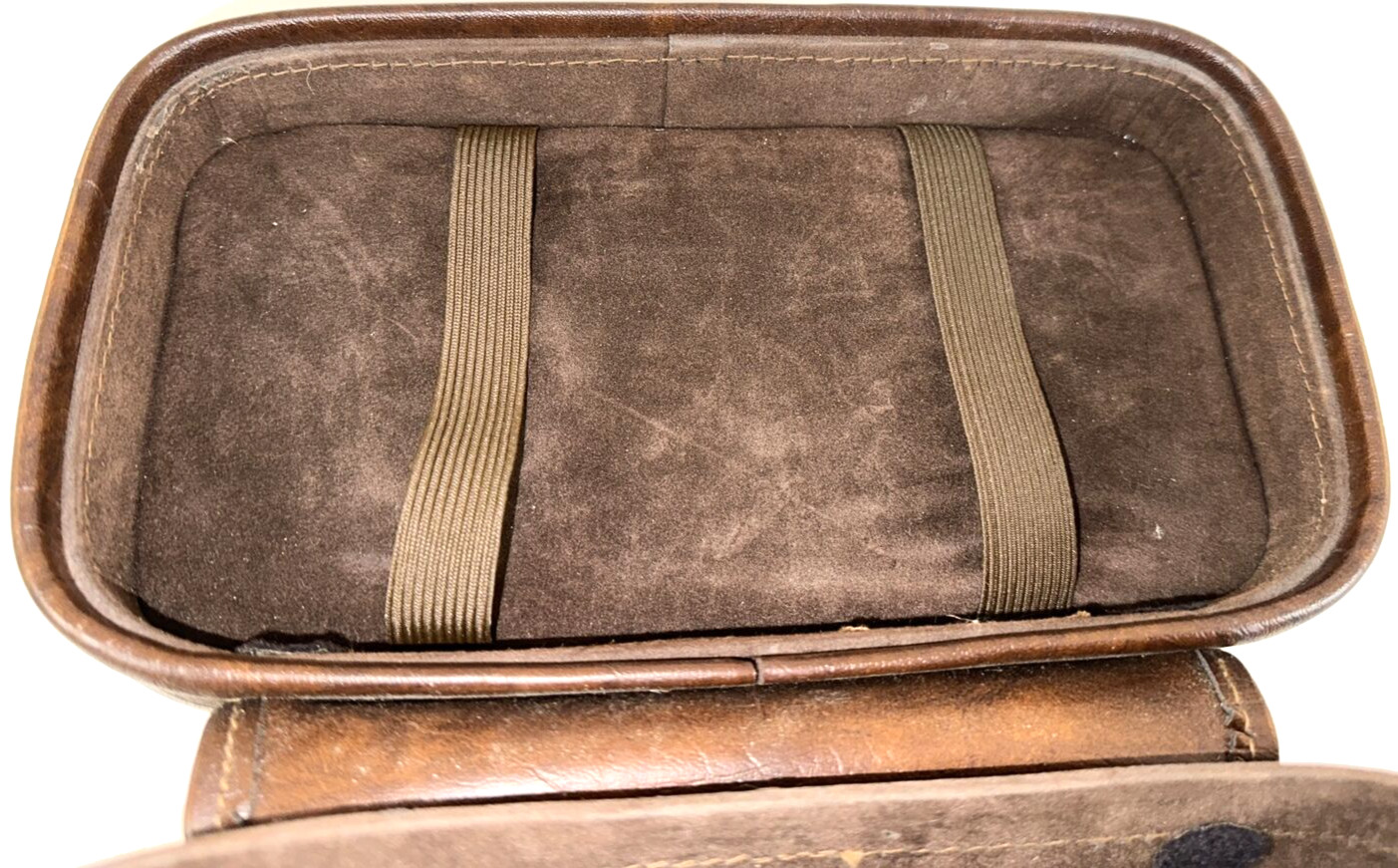 Vintage Brown Leather Camera Case, 1970s, Buckle Closure, Italy, used (BB2)