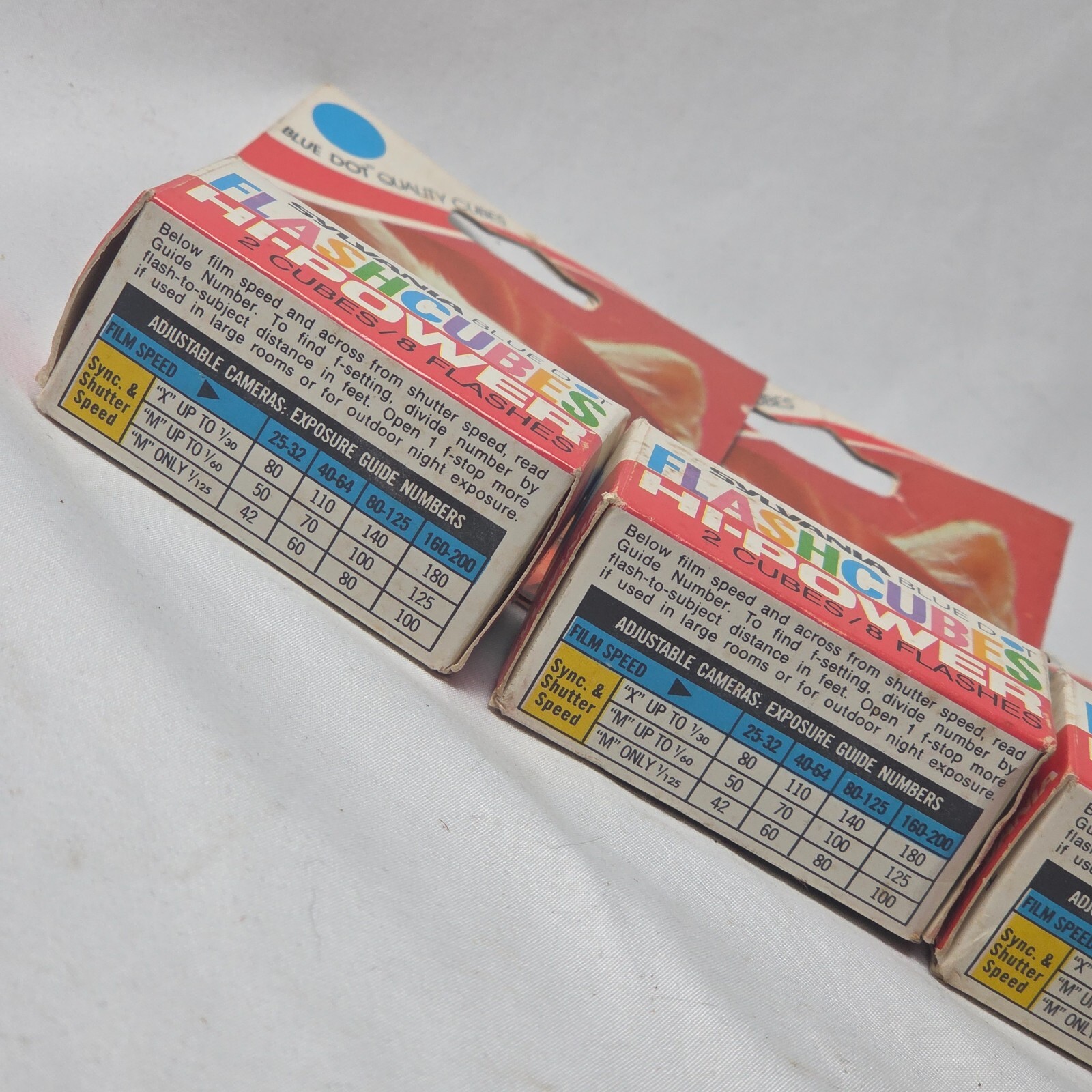 VTG Sylvania Blue Dot Flash Cubes Lot of 10 Cubes Hi-Power Polaroid Cameras