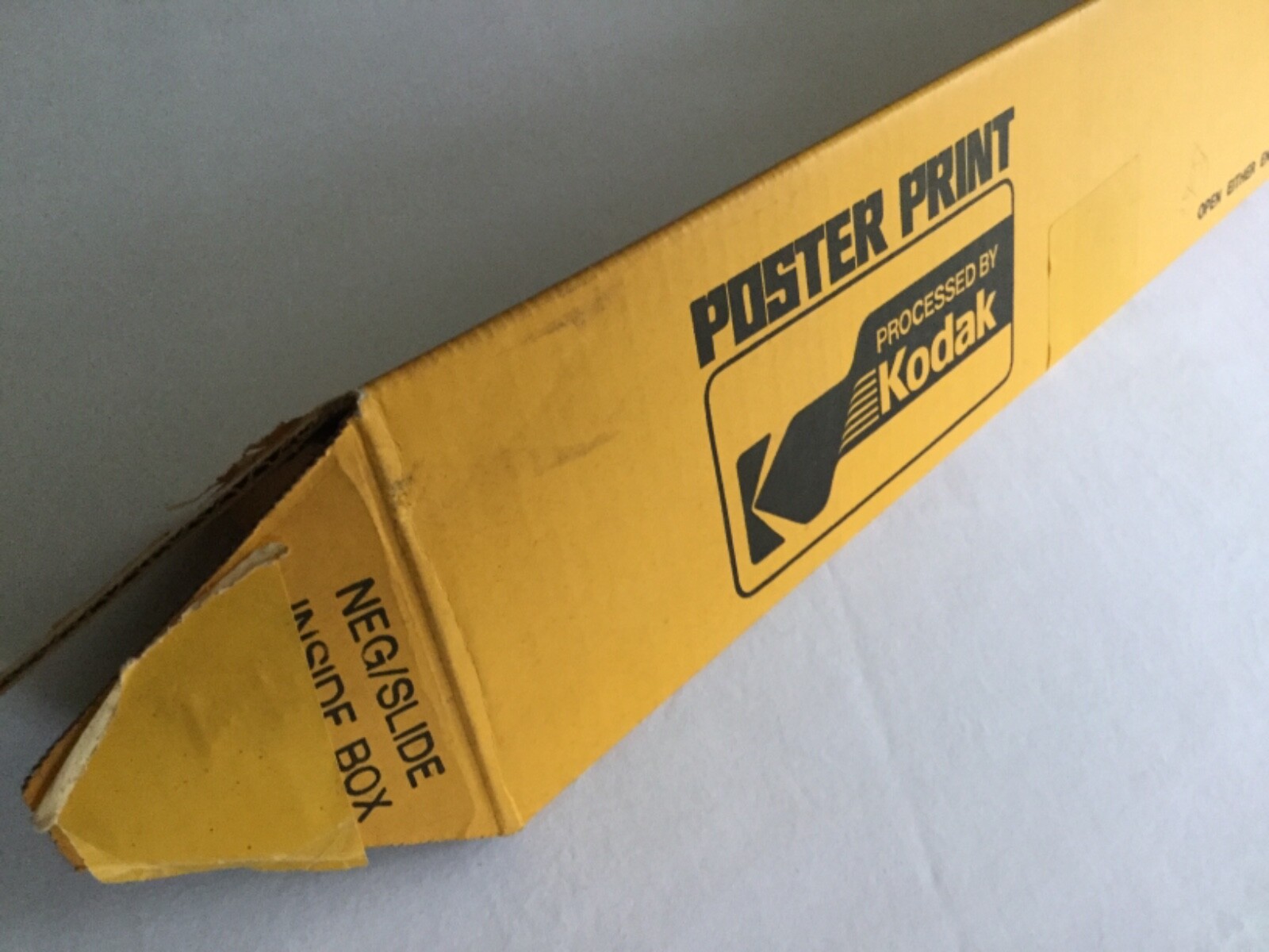 Vintage Kodak Poster Print Shipping Box – Triangular Cardboard – 21 1/2″ Long