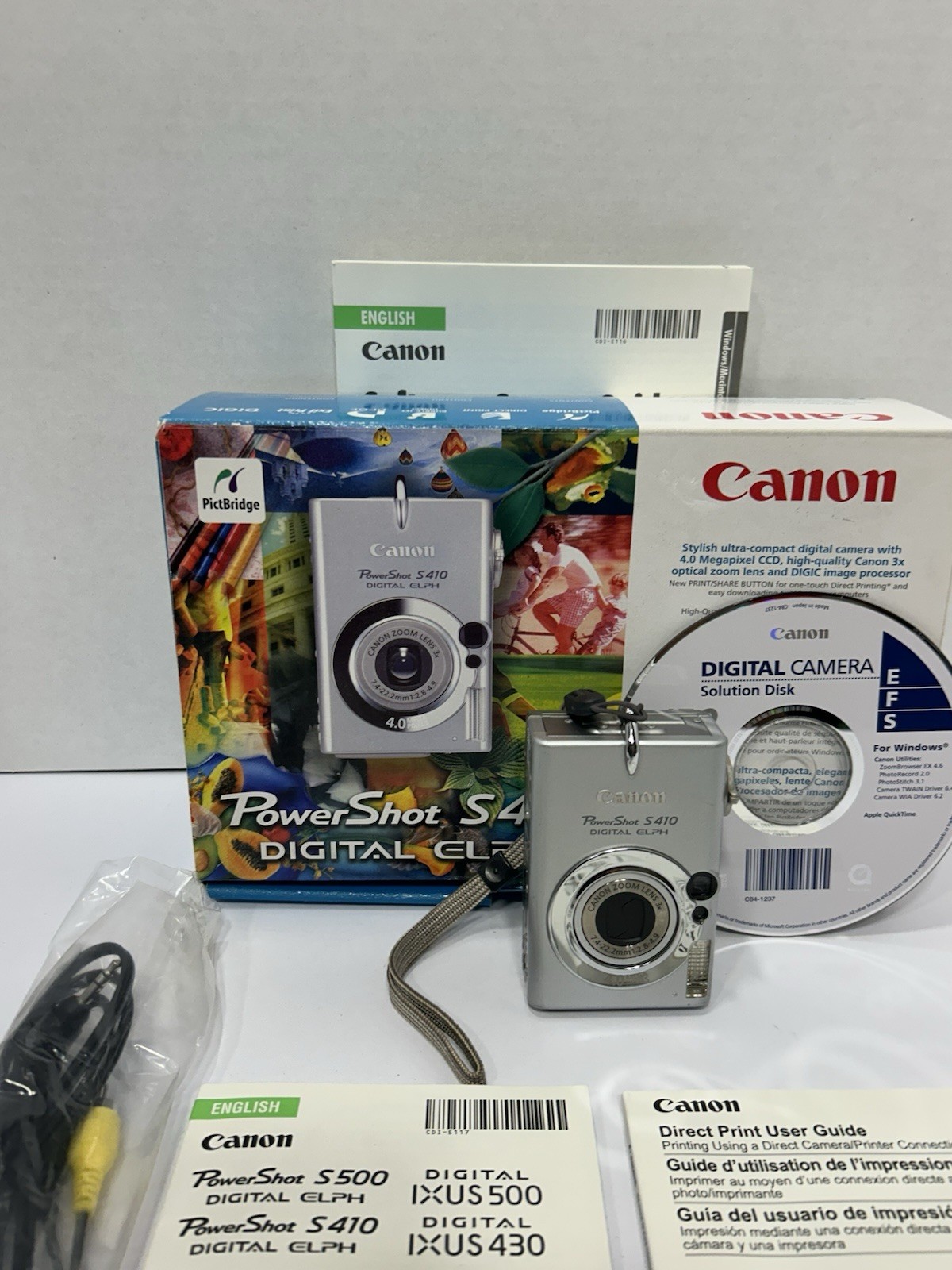 Canon PowerShot S410 4.0MP Compact Digital Camera With Box, Manuals And Cords
