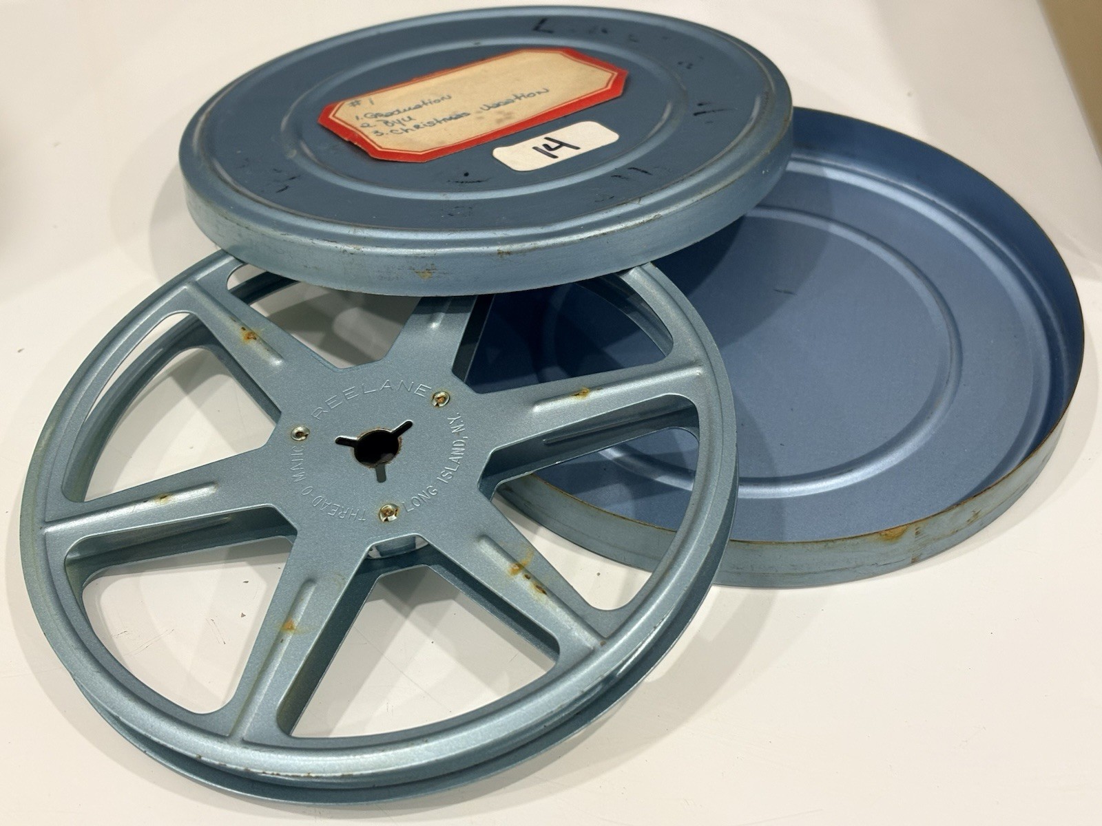 Vintage Kenco 8mm Movie Film Reel Storage Box W/ 12 Canisters & 11 Reels No Film