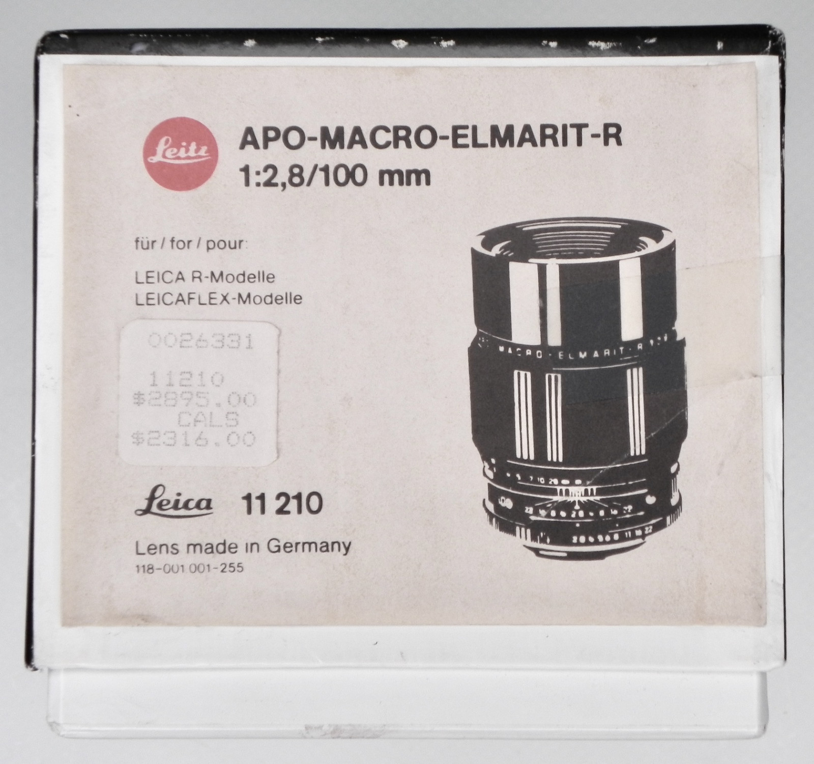 Leica 11210 Box for 100mm f2.8 Apo-Macro-Elmarit-R #3469352