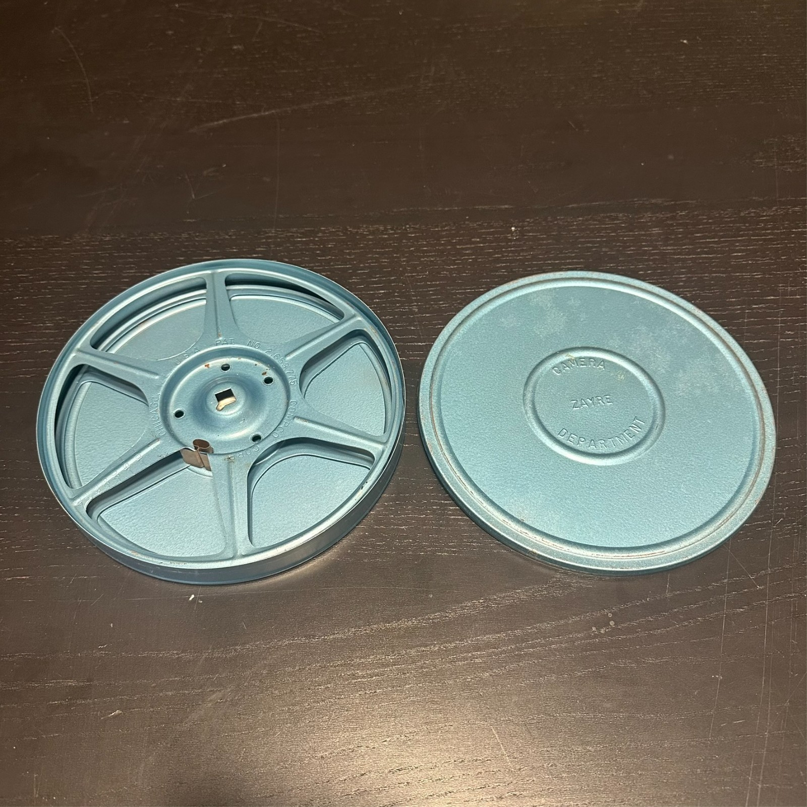 (4) Vintage Film Reel Can Lids Lot Zayre Camera Dept Kino-Dor Multi Color