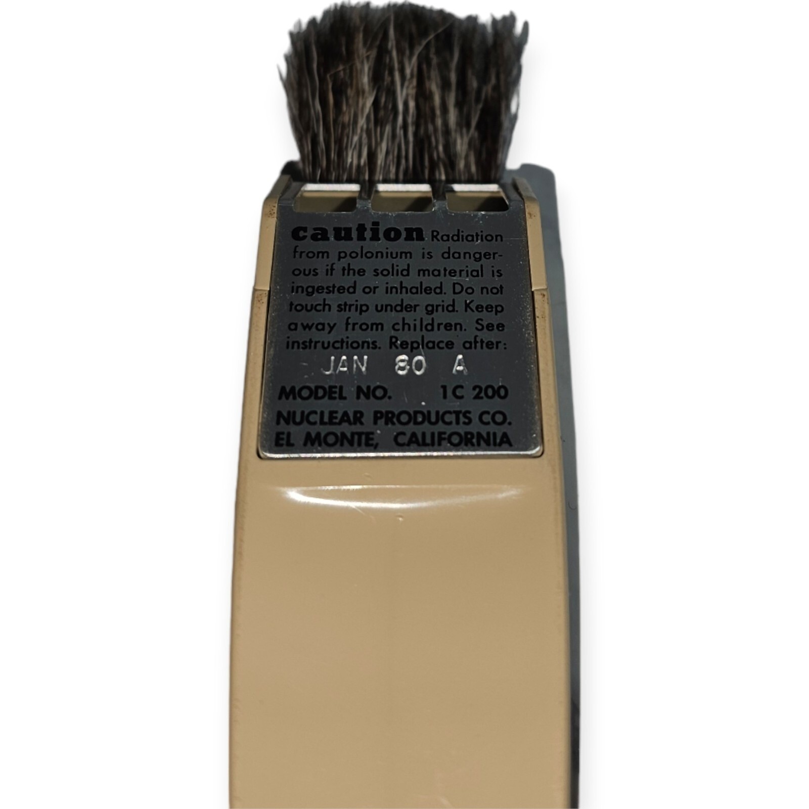 Vintage Staticmaster Brush Model 1c200 Jan 80 A Nuclear Products Co Rare