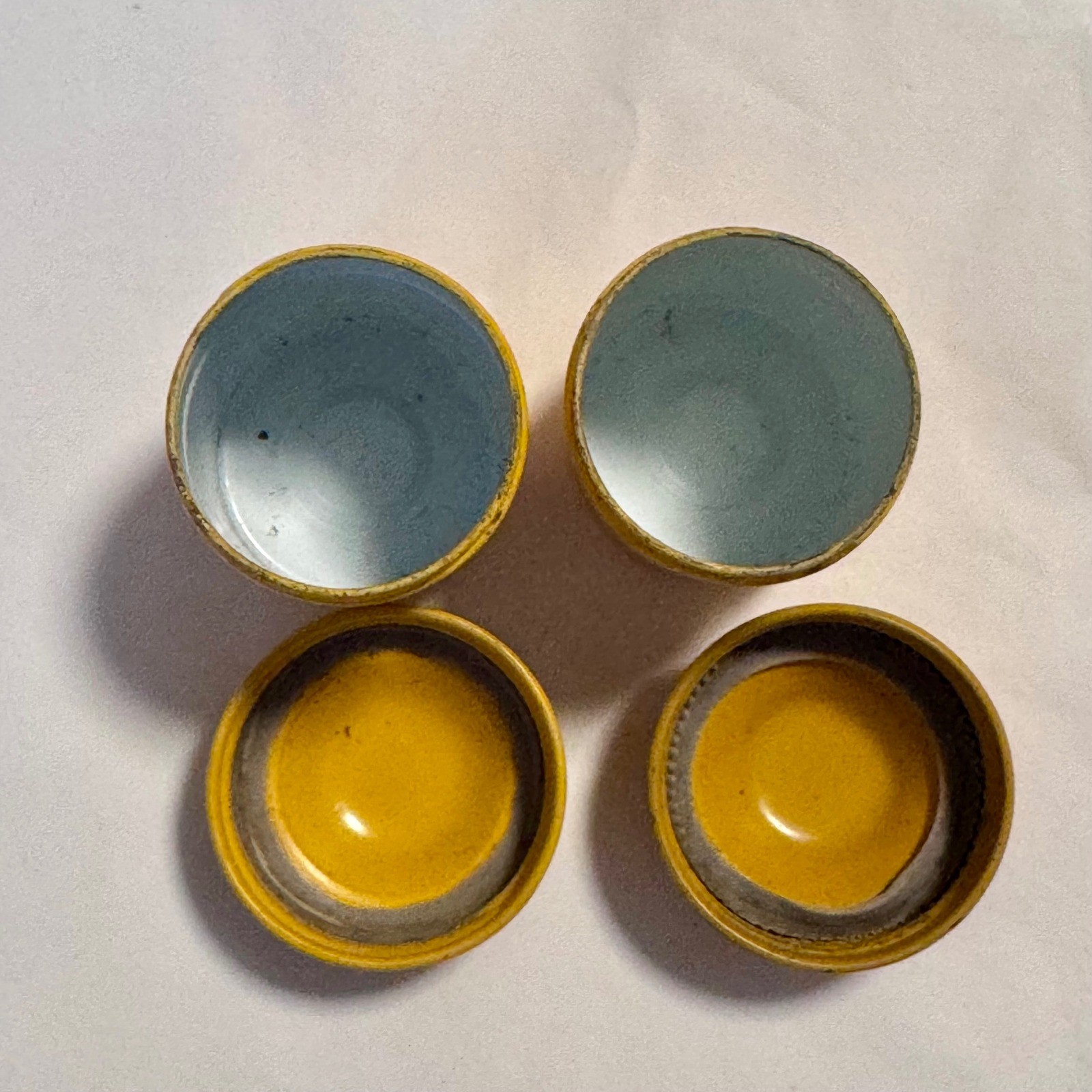 Vintage Kodak Embossed Yellow 35mm Film Canister Containers Lids Set of 2