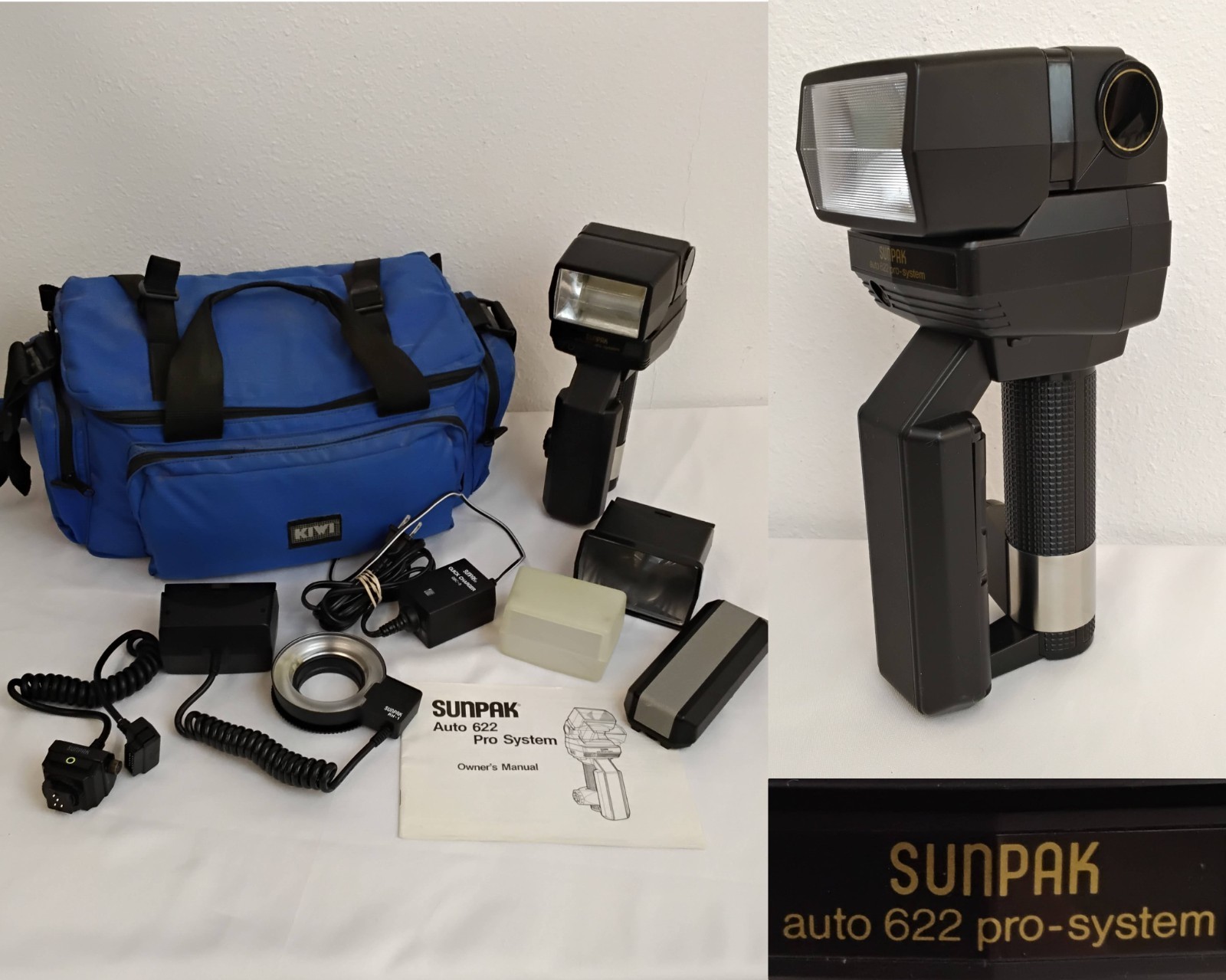 Sunpak 622 Flash Pro System Flash + Accessories Vintage Lot For Parts *J5833