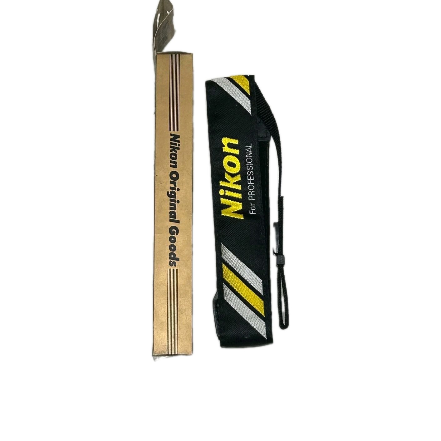 New Old Stock Nikon Professional Slanted Yellow Line Strap Collectible