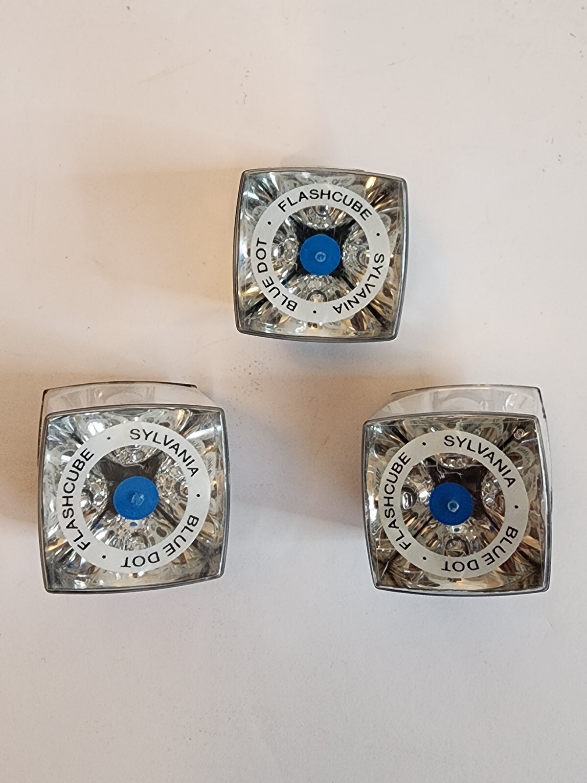 Vintage- Sylvania Blue Dot Flash Cubes- 3 Pack – 12 Flashes, Three Flashcubes