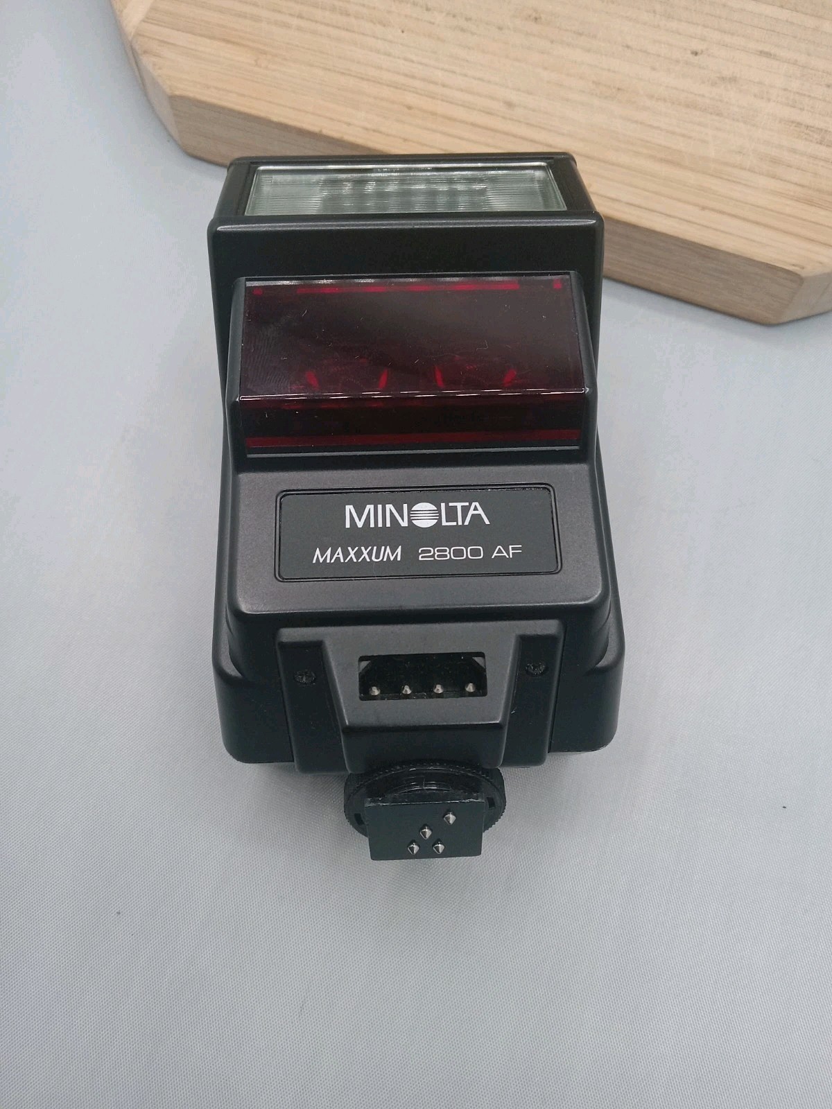 Minolta Maxxum 2800 AF Shoe Mount Flash w/ Black Case For Camera Tested Working
