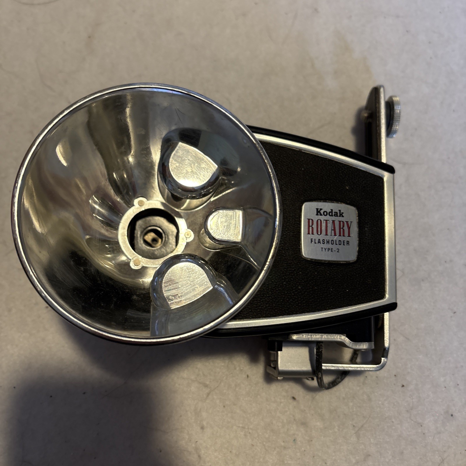 Kodak Rotary Flasholder Type 2, W/shoe-type fitting With Wires And Manual VTG