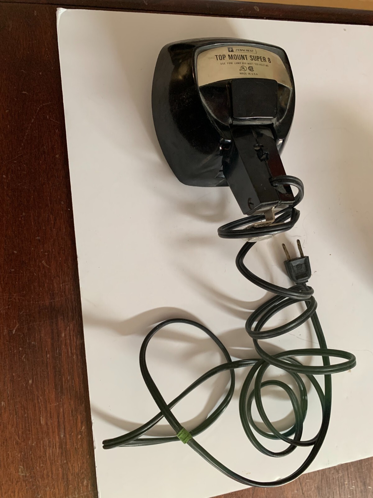 Vintage 650W Penncrest Top Mount Super 8 Movie Camera Light Tested USA