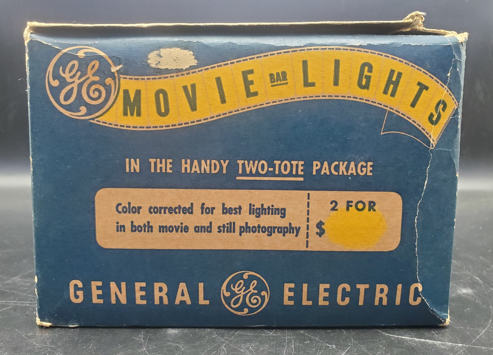 2 GE Vintage 375W Superflood Movie Photo Lamps Light Bulbs PH375/34R4 Working