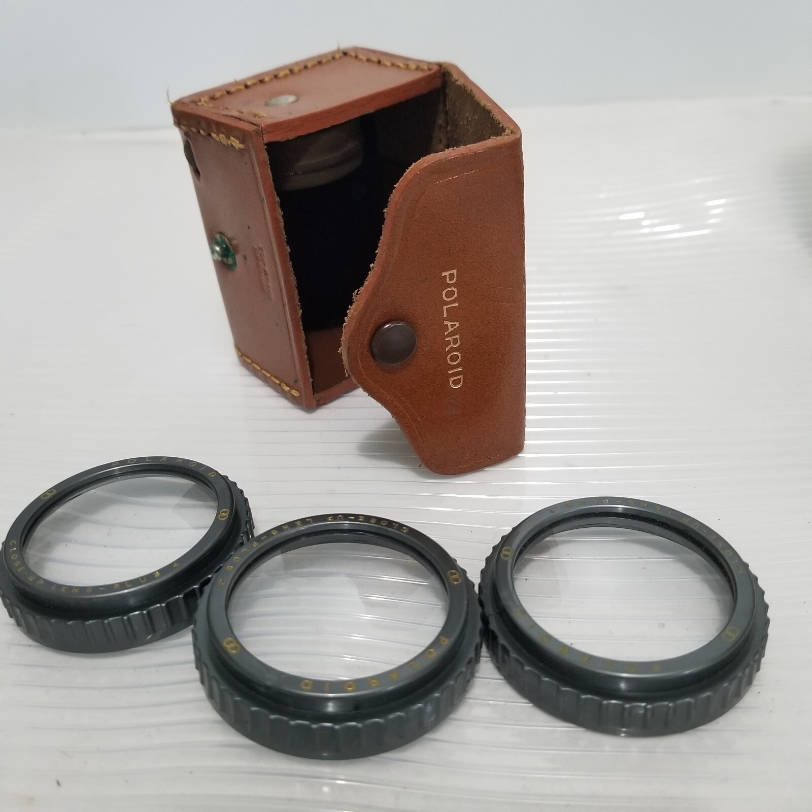 Vintage Polaroid Camera Accessories Lens Lot Meter Flash Etc.