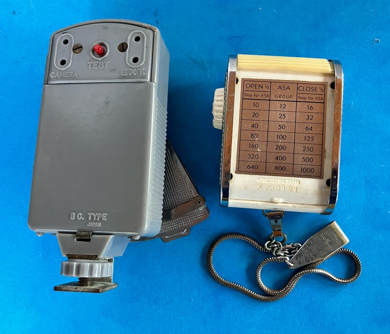 Vintage Micronta Folding Flash Reflector + Dual Sixon Light Meter