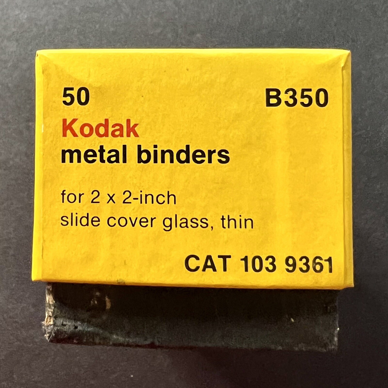 Kodak Metal Binders For 2” X 2” Slide Cover Glass, Thin Box Of 50